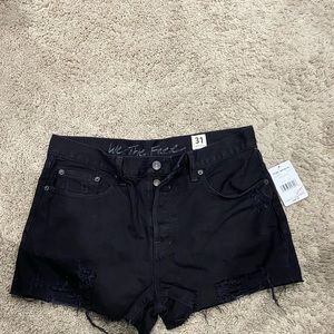 Free people black jean shorts